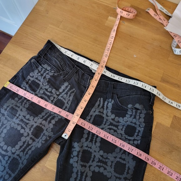 🔴 3/$25 Current Elliott Marni The Night Pearl Print Y2K Skinny Jean 27 - Picture 12 of 15